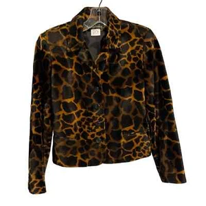Harve Benard by Benard Holtzman Faux Fur Animal Print Jacket 4 Petite - Picture 1 of 8