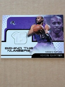 2001 - 02 Fleer E-X Behind the Numbers Vince Carter Game-Worn Jersey Card