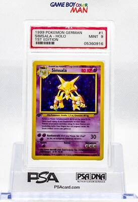 1999 WOTC POKÈMON TCG SIMSALA ( GERMAN ALAKAZAM ) 1ST EDITION PSA 9 HOLO 1/102 - Image 1 of 2