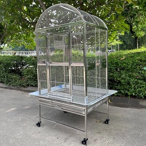 SUS201 Stainless Steel Parrot Cage 70x55x152cm Dome Top Bird Cage Big Macaw - Picture 1 of 13