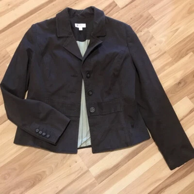 Isaac Mizrahi Mujer Talla 12 Mezcla Algodón Forrado Marrón Blazer Foto 1 de 4