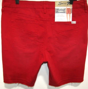 NWT SEVEN7 WEEKEND BERMUDA HAUTE RED SHORTS WOMENS SIZE 16 - Picture 1 of 2