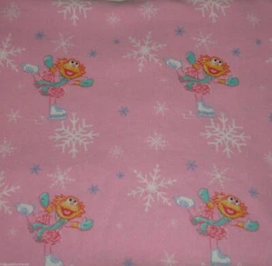 Sesame Street Flannel Flat Twin Sheet Zoe Pink Girl Muppet  - Picture 1 of 3