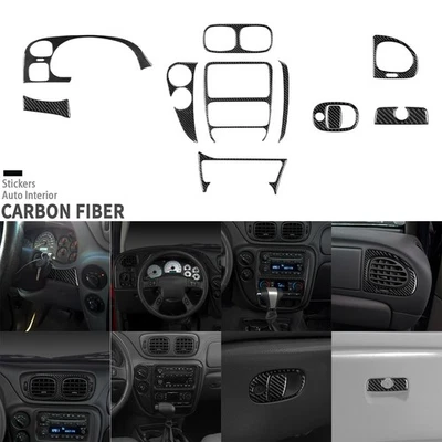 Kits completos de molduras interiores de fibra de carbono real de 12 piezas para Chevrolet Trailblazer 02-09 Foto 1 de 4