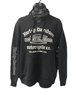 Harley Davidson Men's HDMC Bandana Hooded Pullover Sweatshirt Black 3002808-CBLK - Image 1 of 3