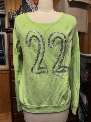 Suéter Hollister verde con logotipo de lentejuelas, talla mediana Foto 1 de 4