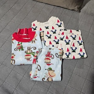 Hanna Andersson 2 Lots Set Pajamas Long Johns Holiday Christmas Winter Kids 5 - Picture 1 of 11