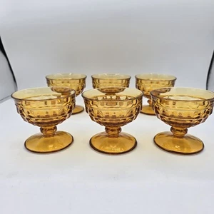 Set 6 bicchieri sherbet ambra cubista colonia indiana whitehall vintage - Foto 1 di 5