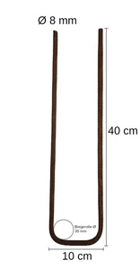 Betonstahl-U-Bügel Ø 8 mm - 40 x 10 x 40 cm, 80 Stück, Baustahl - Bild 1 von 1