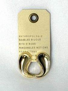 Pendientes Anthropologie Petra Gota Aplanada Chapados en Oro 14K Nuevos con Etiquetas - Imagen 1 de 4