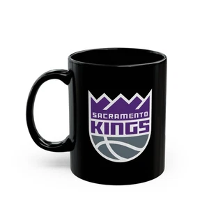 Taza negra Sacramento Kings 11 oz - Taza de café de baloncesto regalo para fanáticos de la NBA - Imagen 1 de 5