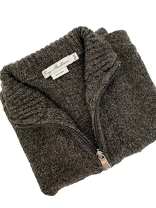 ENZO MONTOVANI PULLOVER HERREN 100% WOLLE QUARTER ZIP PULLI GR. M #763098 BLK/BRN - Bild 1 von 24