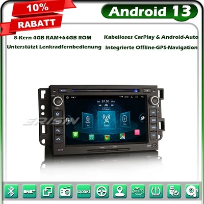 64GB Android 14 DAB+DVD Autoradio GPS Navi Chevrolet Buick Enclave GMC HUMMER H2 - Bild 1 von 4