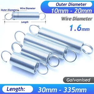 Extension Spring Galvanized Springs Wire Diameter 1.6mm With Hook Tension Spring - Picture 1 of 130