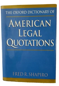 1993 1st Edition-Blue Hardcover-Oxford Dictionary Of American Legal Quotations - Bild 1 von 10