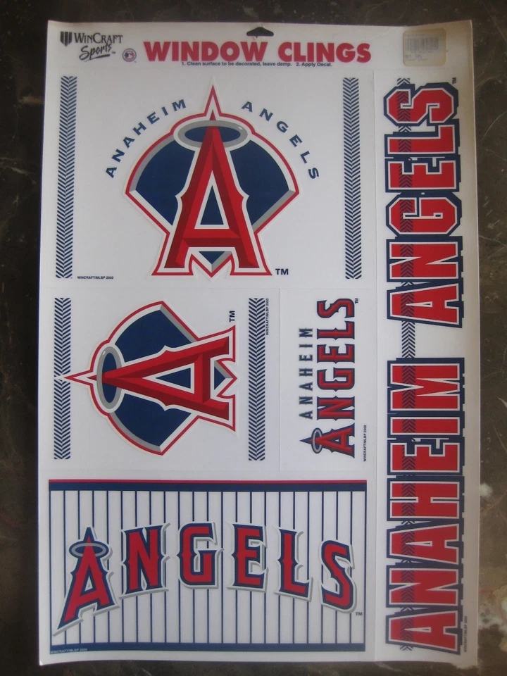 ANAHEIM ANGELS SHEET OF 5 CAR/WINDOW CLINGS 11"x 17 REMOVABLE NEW WINCRAFT - Image 1 of 1