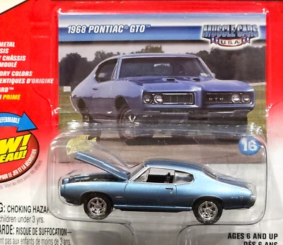 Johnny Lightning 68 1968 Pontiac GTO Muscle Cars USA Detailed Collectible Blue - Image 1 of 2