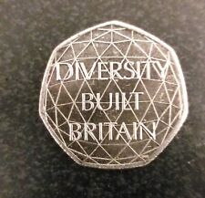50 pence coin  UK 2020 Diversity built Britain