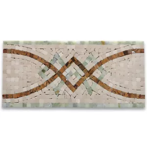 B0106P Lovelink Mint 6,3x13,4 Marmor Mosaik Bordüre Listello Fliese poliert - Bild 1 von 10
