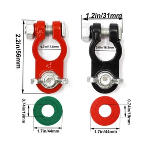 One Pair 16-18mm Car SUV Battery Clamp Terminal Connector Zinc Pile Head Durable - Foto 1 di 9