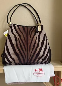 NWT Coach Madison Zebra Print Small Phoebe Shoulder Bag Purse 26636 & Dust Bag - Picture 1 of 7