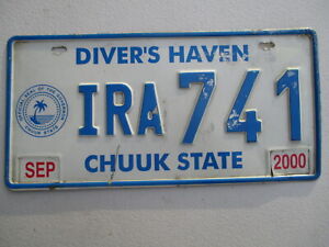 2000 Chuuk State Micronesia Truk island graphic license plate