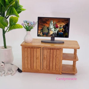 Scala 1:12 casa delle bambole miniatura mobili portaoggetti mobile tv soggiorno legno - Foto 1 di 12