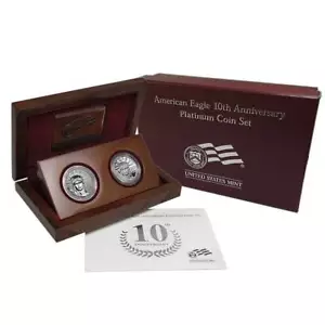 2007 $50 Platinum American Eagle 10th Anniversary 2-Coin Set with Box and COA - Picture 1 of 3