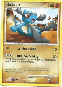 Pokémon Karte Riolu Lv.15 KP 60 Basis Wellenspielpokemon aus Platin - Bild 1 von 1