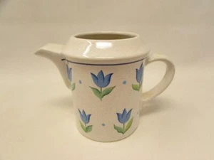Calico by Christopher Stuart Creamer Stoneware, Blue Tulips & Dots b375 - Picture 1 of 1