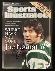 Joe Namath Signed Sports Illustrated 8/9/04 No Label Jets Autograph HOF PSA/DNA - Picture 1 of 4