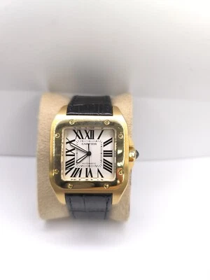 ✅✅✅ 750 / 18 Karat Cartier Santos 100 Goldwert 14000€ Full Set ✅✅✅ - Bild 1 von 4