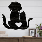 Cat and Dog Love Cut out, Wood plaque sign, Home decor, Craft supplies