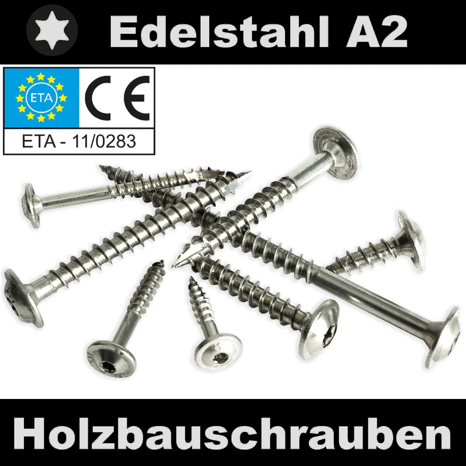 S+P Tellerkopfschrauben Holzbauschrauben ISR TX Edelstahl A2 ETA Zulassung für Torx