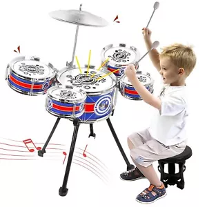 Toddler Drum Set Upgraded Drum Kit for Kids Jazz Drum Set with 5 Drums Music Toy - Picture 1 of 8