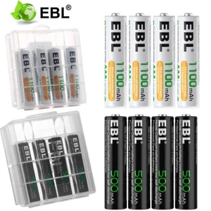 EBL Lot AAA Batteries NI-MH NI-CD Rechargeable Battery 1100mAh 500mAh + Box USA - Picture 1 of 15