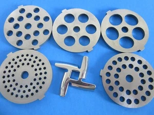Complete 6 pc. SET Meat Grinder plate disc knife for Waring Pro MG100 MG105 etc - Picture 1 of 10