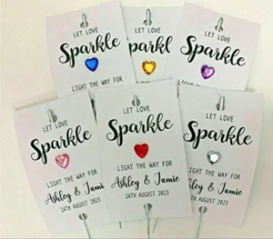 Etichette scintillanti personalizzate Let Love Sparkle Glow bomboniera matrimonio - senza scintilla - Sta1 - Foto 1 di 13