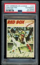 Carlton Fisk 1977 Topps Venezuela Sticker #141 Venezuelan Rare PSA Auth