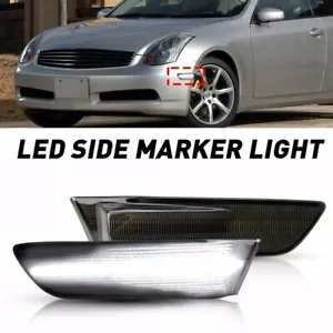 2x For 2003-07 G35 Infiniti 2D Coupe Nissan Skyline LED Smoke Side Marker Light - Picture 1 of 11