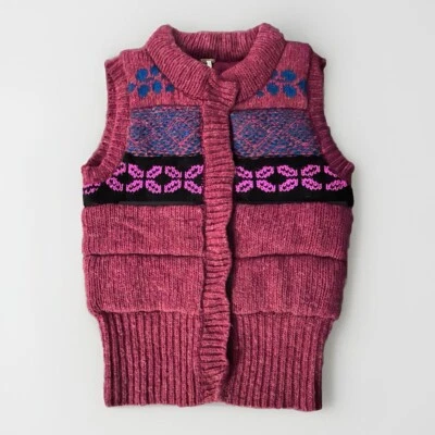 Chaleco tejido Free People Fair Isle suéter jersey cabaña núcleo cabina mediano Foto 1 de 4