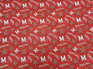MARYLAND UNIVERSITY "GO TERPS" 100% COTTON 1 YARD NEW SPORT DESIGN - Picture 1 of 5