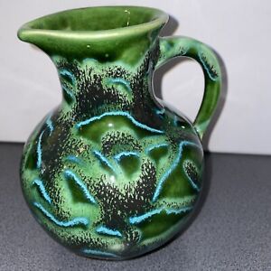 Sehr Schöne Alte Keramik Vase grün Glasiert