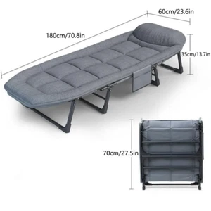 Portable Folding Sleeping Cot for Adults with Mattress and Pillow, 6 Positions - Imagen 1 de 14