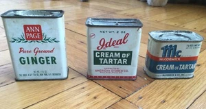 Vintage Spice Tins - Mc Cormick, Ann Page & Ideal  Vintage Spice Tins Set Of 3 - Picture 1 of 6