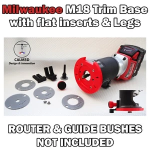 Base de enrutador de ajuste compatible con Milwaukee M18 + 2 patas e insertos planos - INC P&P - Imagen 1 de 13