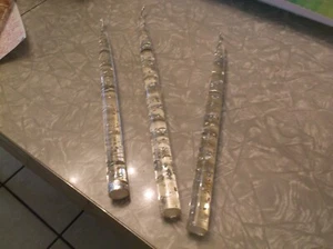 Vintage Acrylic Candles With Silver Flakes Set of 3 - Picture 1 of 6