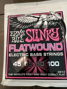 Ernie Ball 2814 Super Slinky Flatwound Electric Bass Strings - .045-.100 - Picture 1 of 2