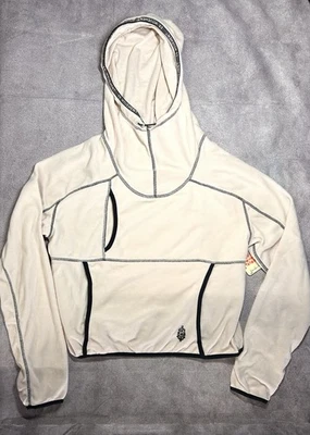 Free People Movement 女式跑步连帽衫小号米色 |OB188949| — 第 1/3 张图片