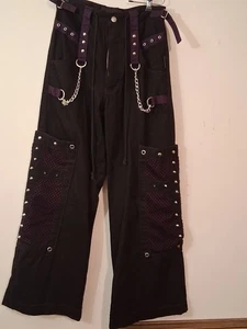 Tripp NYC Jeans Bondage Chains Zippers Goth Emo Rave Black Size XS - Picture 1 of 10
